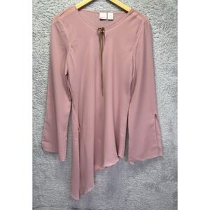 Vtg Junior Rose Pink Asymmetrical Mini Dress XL Fairy Boho Ethereal Y2k Sheer